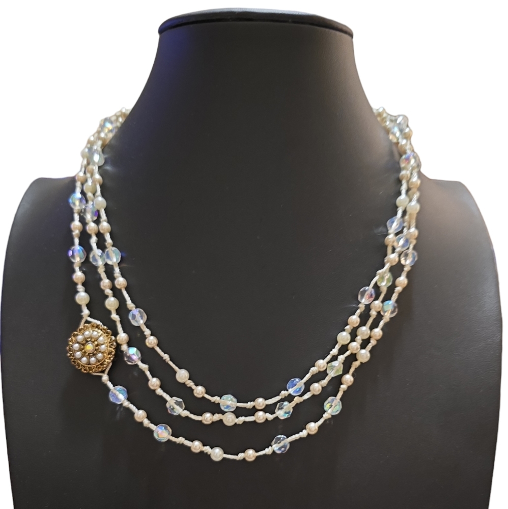 17" Vintage Handmade Faux Pearl Fashion Necklace Lot 7